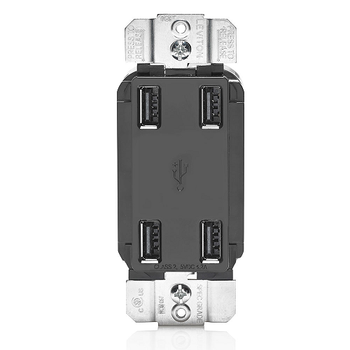 4.2A 125V 4 Port USB Wall Charger Black USB4P-E