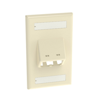 2 Port Mini-Com Classic Series Vertical Sloped Faceplate ABS Label Pocket CFPSL2EIY