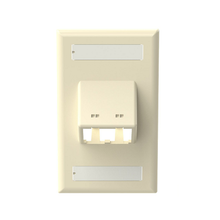 2 Port Mini-Com Classic Series Vertical Sloped Faceplate ABS Label Pocket CFPSL2EIY