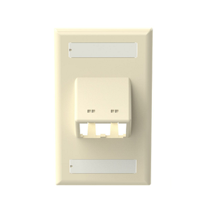 2 Port Mini-Com Classic Series Vertical Sloped Faceplate ABS Label Pocket CFPSL2EIY