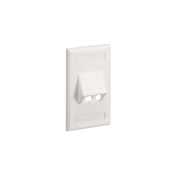 2 Port Mini-Com Classic Series Vertical Sloped Faceplate ABS Label Pocket CFPSL2IWY