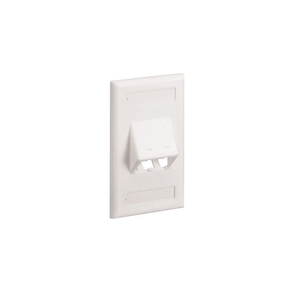 2 Port Mini-Com Classic Series Vertical Sloped Faceplate ABS Label Pocket CFPSL2IWY