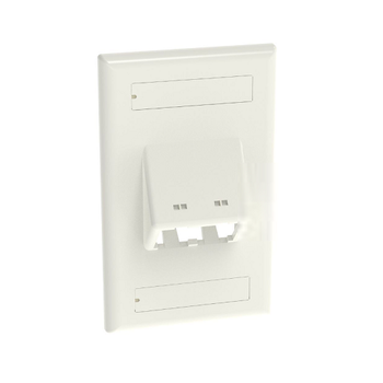 2 Port Mini-Com Classic Series Vertical Sloped Faceplate ABS Label Pocket CFPSL2WHY