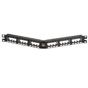 24 Port Mini-Com Flush Mount Angled Modular Patch Panel 1RU Grp4 CPPA24FMWBLY