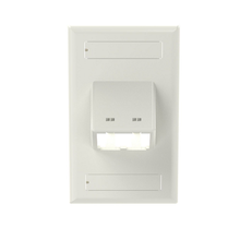 2 Port Mini-Com Classic Series Vertical Sloped Faceplate ABS Label Pocket CFPSL2WHY
