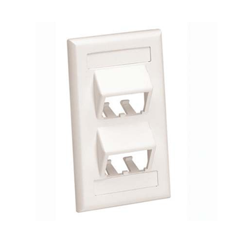 4 Port Mini-Com Classic Series Vertical Sloped Faceplate ABS Label Pocket CFPSL4IWY