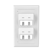4 Port Mini-Com Classic Series Vertical Sloped Faceplate ABS Label Pocket CFPSL4WHY