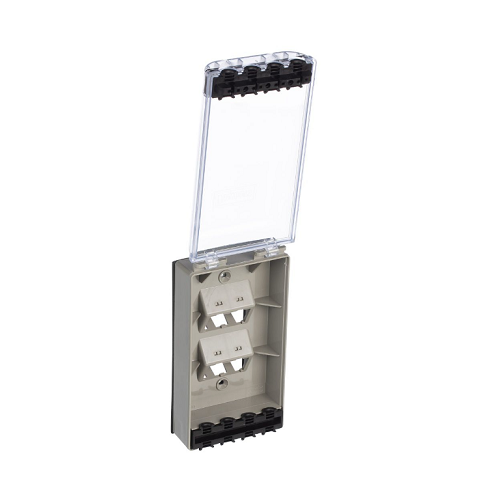 Mini-Com Water Resistant Vertical Faceplate Polycarbonate