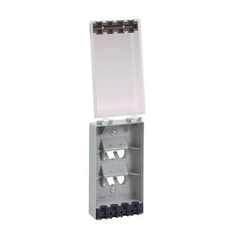 4 Port Mini-Com Water Resistant Vertical Faceplate Polycarbonate CFPWR4CL