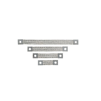 6x1.06 4 AWG Flat Braided Bonding Strap Tin Plated Copper One Hole Non-Insulated Ground BS100645U