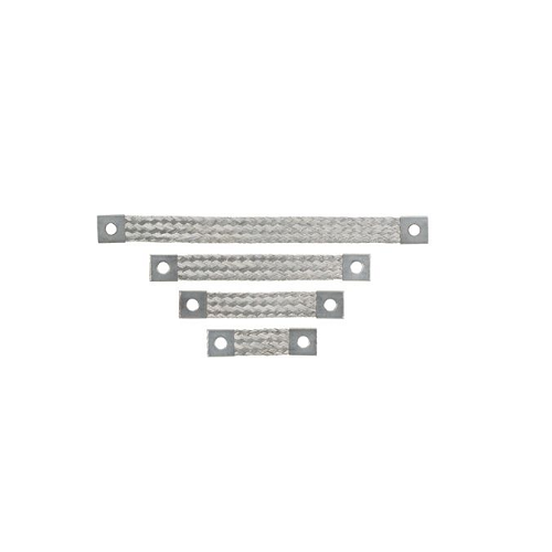 4x1.06 4 AWG Flat Braided Bonding Strap Tin Plated Copper One Hole Non-Insulated Ground BS100445U