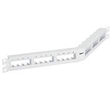 24 Port Mini-Com Flush Mount Angled Modular Patch Panel 1RU Grp4 CPPA24FMWWH