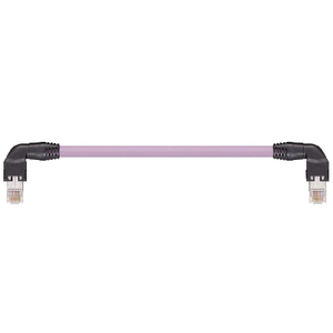 Igus CAT9040340 26 AWG 4P RJ45 L Above A/B Angled Connector Hirose TPE Harnessed CAT5e Cable