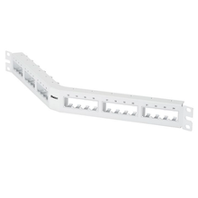 24 Port Mini-Com Flush Mount Angled Modular Patch Panel 1RU Grp4 CPPA24FMWWH