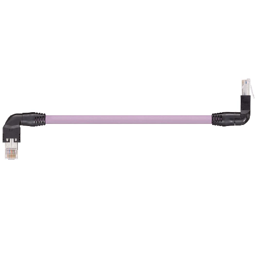 Igus CAT9340520 26 AWG 4P RJ45 L Above A / T Inward B Angled Connector Hirose PVC Harnessed CAT5e Cable