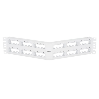 48 Port Mini-Com Flush Mount Angled Modular Patch Panel 2RU Grp4 CPPA48FMWWH