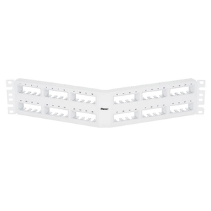 48 Port Mini-Com Flush Mount Angled Modular Patch Panel 2RU Grp4 CPPA48FMWWH