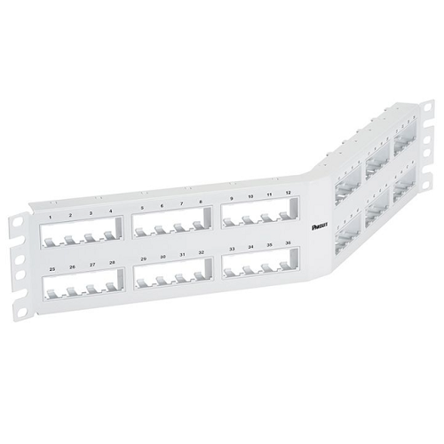48 Port Mini-Com Flush Mount Angled Modular Patch Panel 2RU Grp4 CPPA4