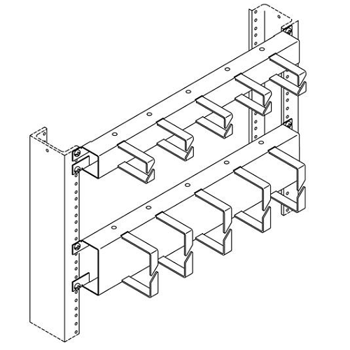 2U Horizontal Wire Management Panel for Vertical Cabling Section 13075