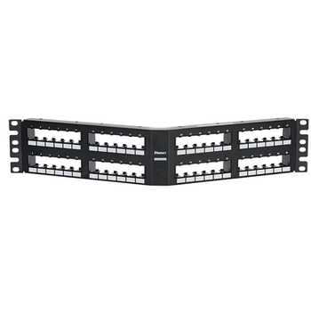 48 Port Mini-Com Flush Mount Angled Modular Patch Panel 1RU Grp6 CPPA48FM6VNSBL