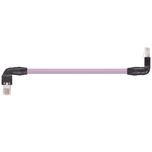 Igus CAT9040530 26 AWG 4P RJ45 L Above A / T Inward B Angled Connector Crossover Hirose TPE Harnessed CAT5e Cable