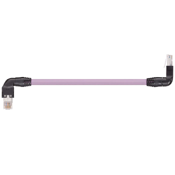 Igus CAT9240530 26 AWG 4P RJ45 L Above A / T Inward B Angled Connector Crossover Hirose PUR Harnessed CAT5e Cable