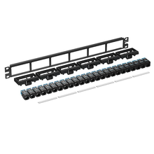 24 Port Mini-Com Cat6A Modular Patch Panel Kit CRS 1RU CPPKL6ATG24WBL
