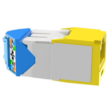 22-26 AWG Mini-Com Cat6A Left/Right 45 Angle Jack Module TG Style RJ45 CJLR6X88TGYL