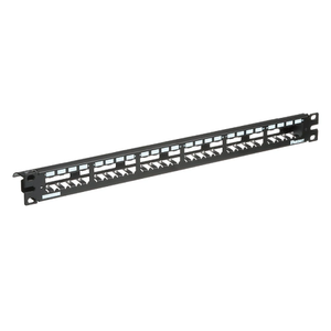 24 Port Mini-Com All Metal Patch Panel Strain Relief Bar Flat Shielded CP24WSBLY