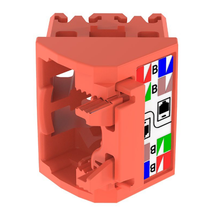 22-26 AWG Mini-Com Cat6 Left/Right 45 Angle Wire Cap TG Style UTP Module CJLRCAPRD-X 10 Pack