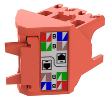 22-26 AWG Mini-Com Cat6 Left/Right 45 Angle Wire Cap TG Style UTP Module CJLRCAPRD-X 10 Pack