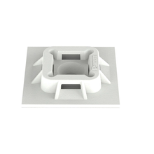 1x1 4 Way Cable Tie Mount #6 (M3) Screw Nylon 6.6 ABM100-S6-C (Pack of 100)