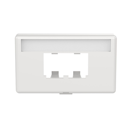 2 Port Mini-Com Modular Furniture Faceplate Standard Opening ABS Label ...