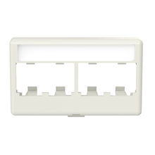 4 Port Mini-Com Modular Furniture Faceplate Standard Opening ABS Label Pocket CFFPL4IW