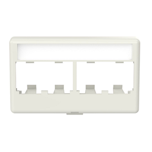 4 Port Mini-Com Modular Furniture Faceplate Standard Opening ABS Label Pocket CFFPL4IW