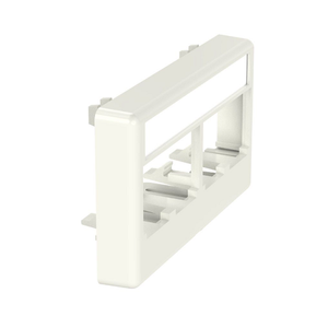 4 Port Mini-Com Modular Furniture Faceplate Standard Opening ABS Label Pocket CFFPL4IW