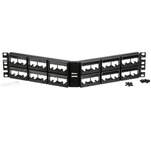 48 Port Mini-Com Faceplate Modular Angled Patch Panel W/ label 2RU CPPLA48WBLY