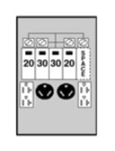 100A NEMA 3R Twin Lugs Surface Unmetered Temporary Power Outlets U075GTL