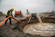 Construction site discharge hose