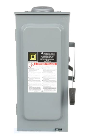 60A 240V Single Phase General Duty Safety Switch D222NRB