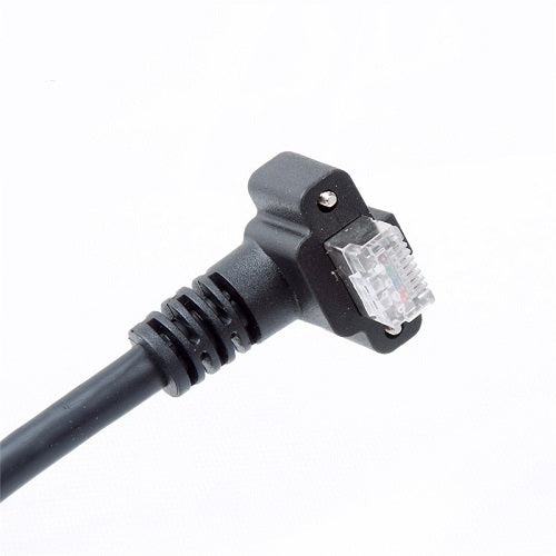 GigE Cable High Flex RJ45 Horizontal R/A Down W/ Thumbscrews PCM-CLC-44