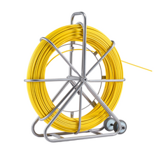 656 ft Fish Tape Puller Fiberglass 5/16" Cable Duct Rodder w/ Steel Reel