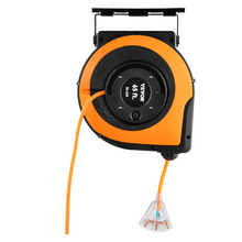 65ft Retractable Extension Cord Reel 12AWG/3C SJTOW Power Cord Orange