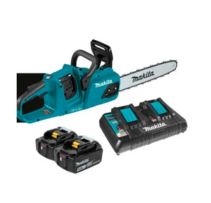 18V X2 LXT Makita 14" Cordless Brushless 5.0Ah Batteries Chain Saw Kit XCU07PT