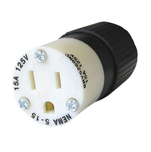 15A Female Connector Nema Straight Blade Connector Hubbell Grounded 59830000