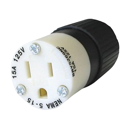 15A Female Connector Nema Straight Blade Connector Hubbell Grounded 59830000