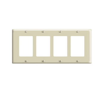 4-Gang 1-DecoraI Device Combination Wallplate Ivory 80412-I