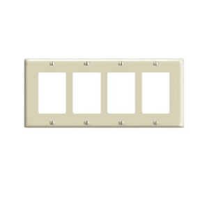 4-Gang 1-DecoraI Device Combination Wallplate Ivory 80412-I