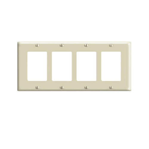 4-Gang 1-DecoraI Device Combination Wallplate Ivory 80412-I