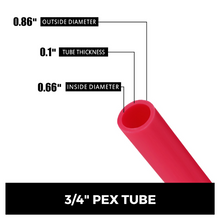 3/4" x 500ft PEX Tubing Oxygen Barrier PEX-B Radiant Floor Heat Pipe Red VV-PEX34IN-H